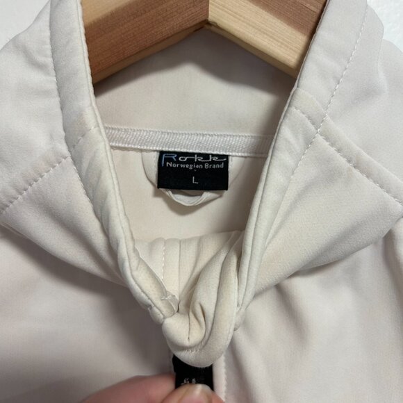 Rokk Women's Norwegian Jacket Soft Shell White Flag Lightweight Coat Large - Picture 4 of 7